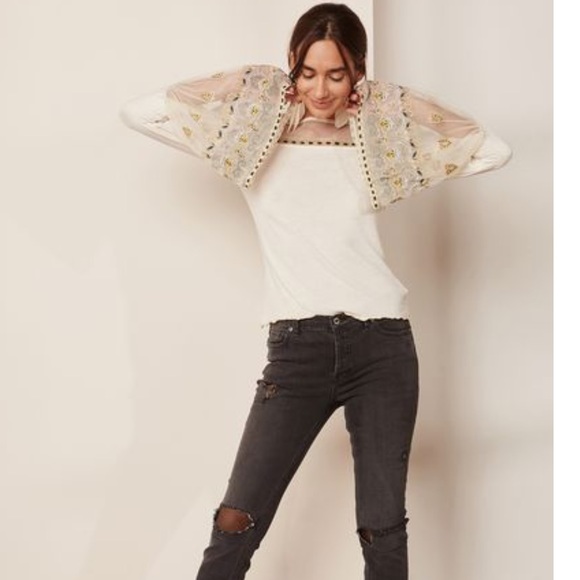 ❤️SOLD❤️Free People Embroidered Top Women’s Shirt - Picture 3 of 5